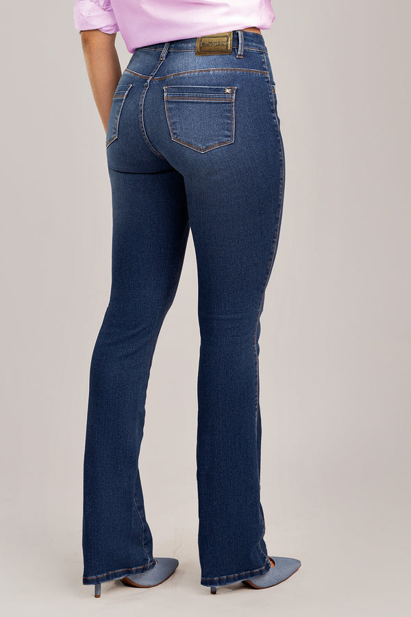 Calça Jeans Boot Cut Feminina Cintura No Lugar