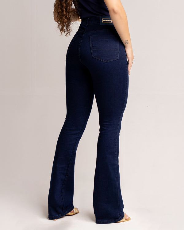 Calça Jeans Boot Cut Jeans Azul Marinho