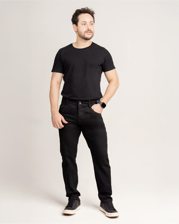 Calça Masculina Jeans Tradicional Preta