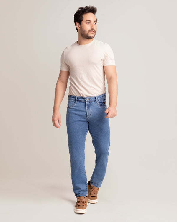 Calça Jeans Masculina Tradicional Regular Slim