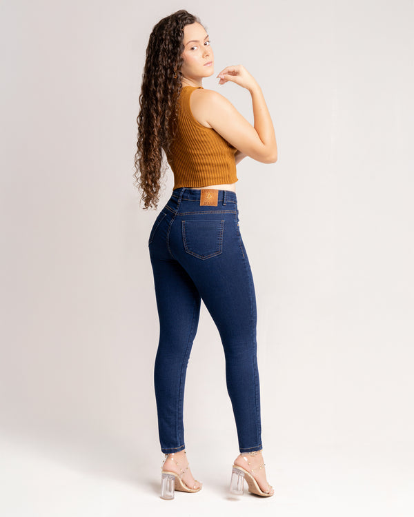 Calça Jeans Feminina Azul Cigarrete