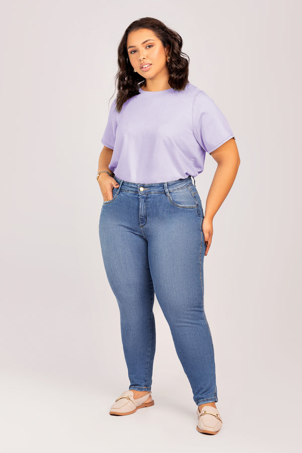 Calça Jeans Plus Size Cigarrete Empina Bumbum