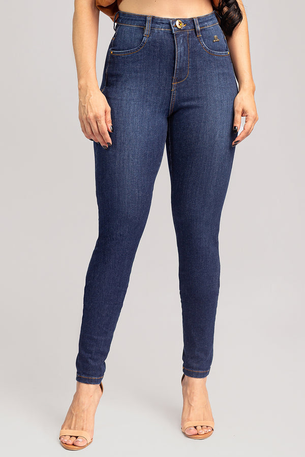 Calça Feminina Skinny Jeans Escuro