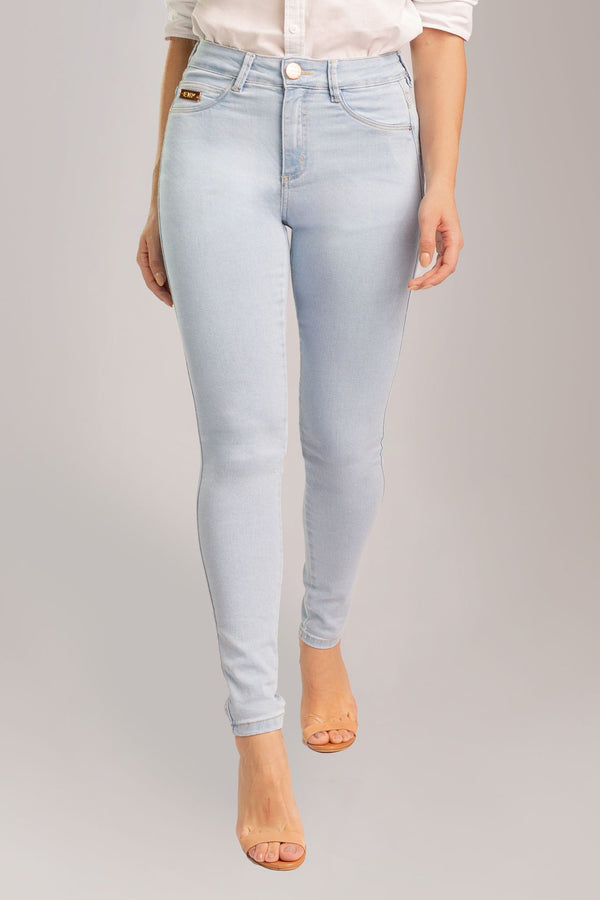 Calça Skinny Feminina Jeans Azul Claro