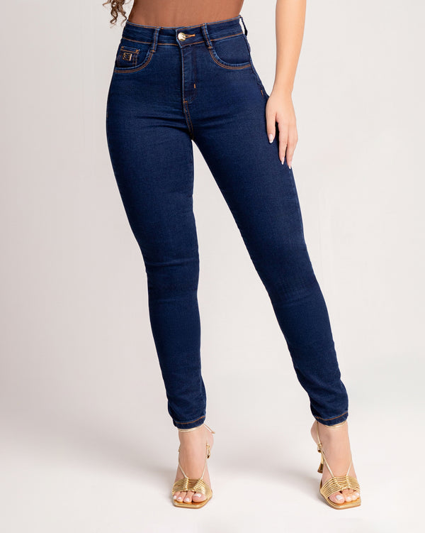 Calça Jeans Skinny Feminina Azul Marinho