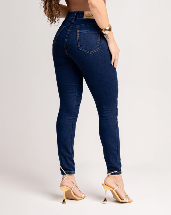 Calça Jeans Skinny Feminina Azul Marinho