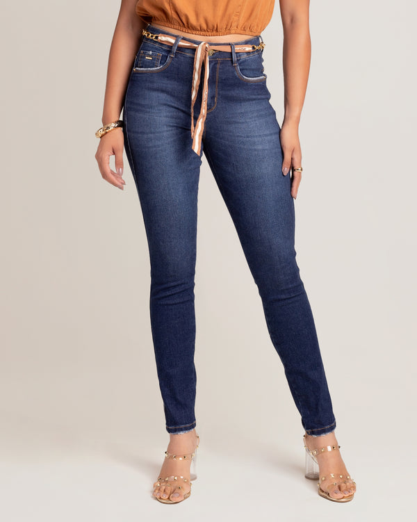 Calça Jeans Skinny Feminina Cintura No Lugar