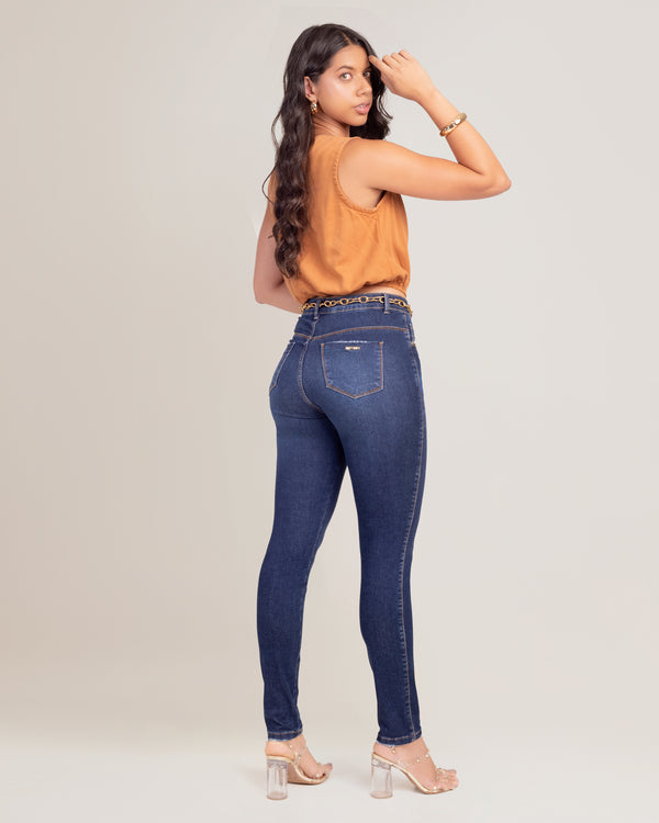 Calça Jeans Skinny Feminina Cintura No Lugar