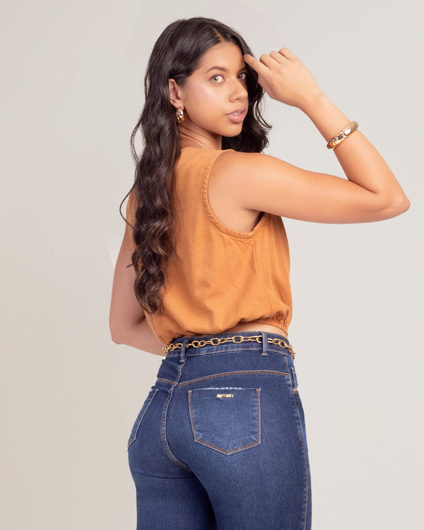 Calça Jeans Skinny Feminina Cintura No Lugar