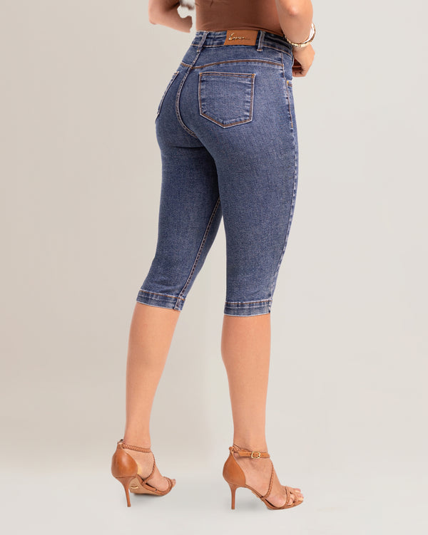 Calça Capri Feminina Jeans Chapa Barriga