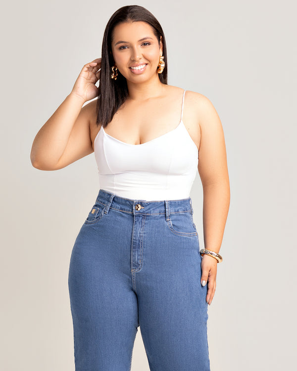 Calça Jeans Wide Leg Plus Size