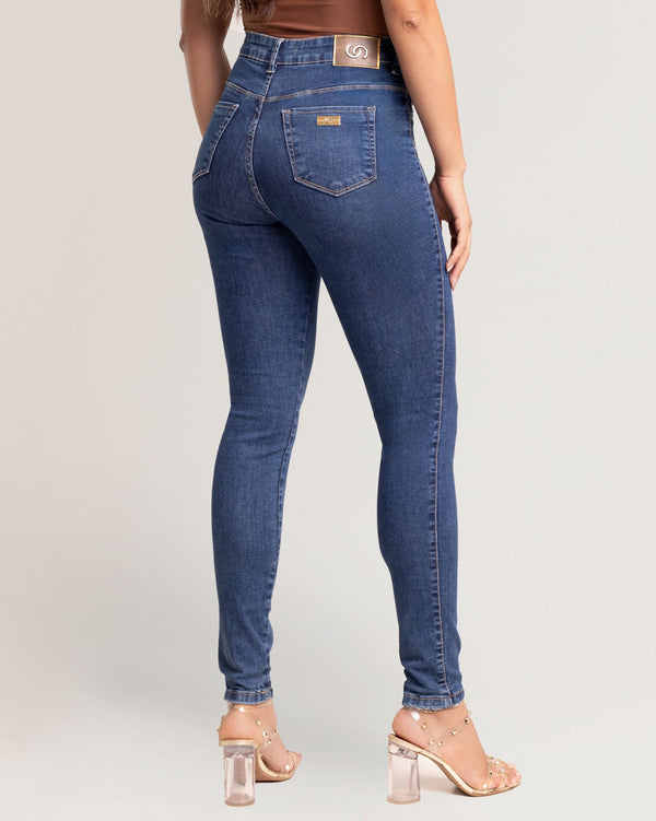 Calça Jeans Skinny Feminina Cintura No Lugar